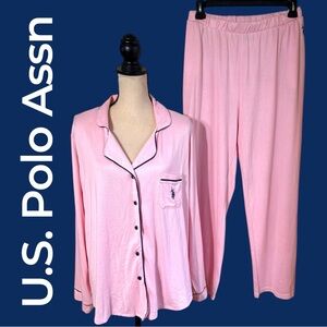 U.S. Polo Assn. Women's 3X Light Pink Pajama Set. Super soft! Like new preowned!